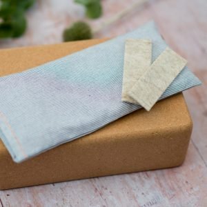 Relaxation Eye Pillow - Organic Cotton White With Blue Stripes
