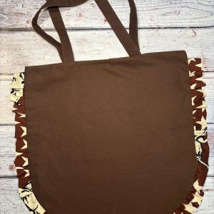 Large Round Ruffle Tote Bag – Brown Funky Italian