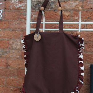 Round Ruffle Tote Bags