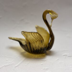 Vintage Murano Style Green Glass Swan