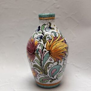 Vintage Italian Hand-Painted Floral Vase