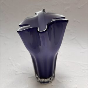 Amethyst Murano-Style Handkerchief Glass Vase